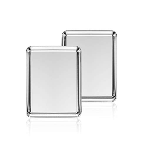 Stainless Steel Baking Sheet Pan Set of 2, Cookie Sheets 10 x 8 x 1 Inch - size: 10 inch