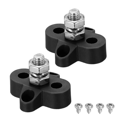 MECCANIXITY 2Pcs 120A Bus Bar Power Distribution Blocks 5/16" Black - color: Black, size: 5/16"