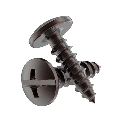 #8 x 5/8" Antique Copper Phillips-Slotted Truss Head Wood Screws - Pack of 25 - Heat-Treated Steel - TH858-SAC - color: Antique Copper