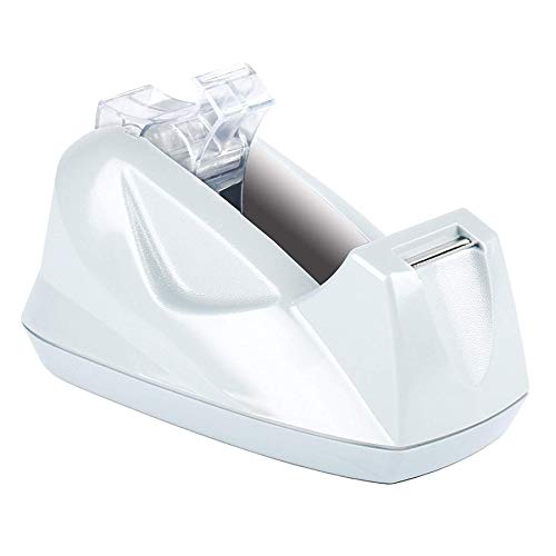 Acrimet Desktop Tape Dispenser Jumbo Size, Non-Skid Base, Plastic, White