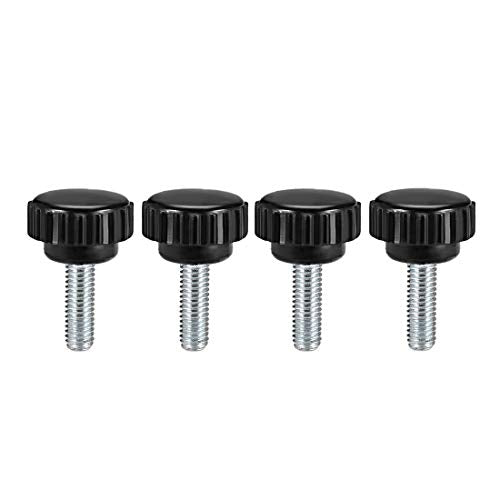uxcell M6 x 15mm Metric Male Thread Knurled Clamping Knobs Black 4 Pcs - size: M6 x 15