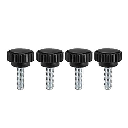 uxcell M6 x 15mm Metric Male Thread Knurled Clamping Knobs Black 4 Pcs - size: M6 x 15
