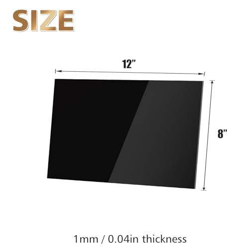 Egofine 8" x 12" Black Plexiglass Sheets 12 Pack 0.04 Inch Acrylic Sheet Thick for DIY Craft Projects, Painting, Photography, Sign, Display Stand, Home Decor, Easy to Cut - color: Black, size: 8x12"