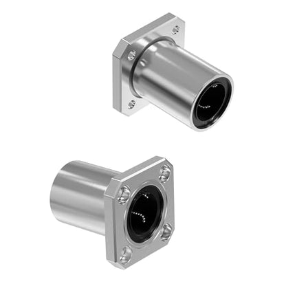 2PCS LMK6UU Square Flange Linear Ball Bearings, 6mm Bore Dia, 12mm OD, 19mm Length with Double Side Rubber Seal for CNC,3D Printer - size: LMK6UU Size 6x12x19mm