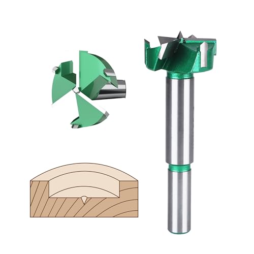 HUHAO 1-1/4" | 32mm Triple Flute Forstner Drill Bit, Tungsten Carbide Upgraded Drilling Hole Saw Woodworking Hinge Cutter Tool Kits for Wood,Plywood,Plastic,MDF - size: 32 mm