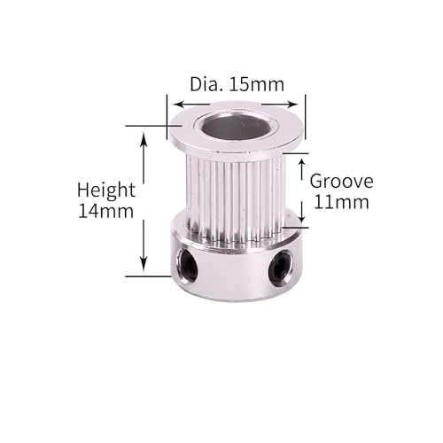 4PCS GT2 Timing Pulleys 20T 5mm Bore with Belts & Hex Key for 3D Printer