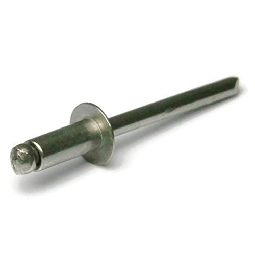 Stainless Steel Pop Rivets 1/8 Diameter #4 Blind Rivets 4-3, 1/8" x 3/16" Grip (0.126-0.187) QTY 100 - size: 4-3, 1/8" x 3/16" Grip (0.126 - 0.187)
