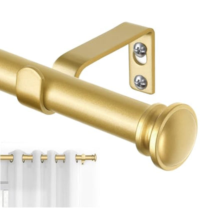 TONIAL Curtain Rods for Windows, 32 to 86 Inch, Gold, Single Drapery Rod - color: Gold, size: 32-86"