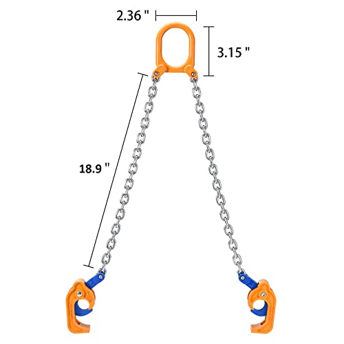 55 Gallon Drum Lift, 2000 lb Chain Drum Lifter for Steel and Plastic Drums