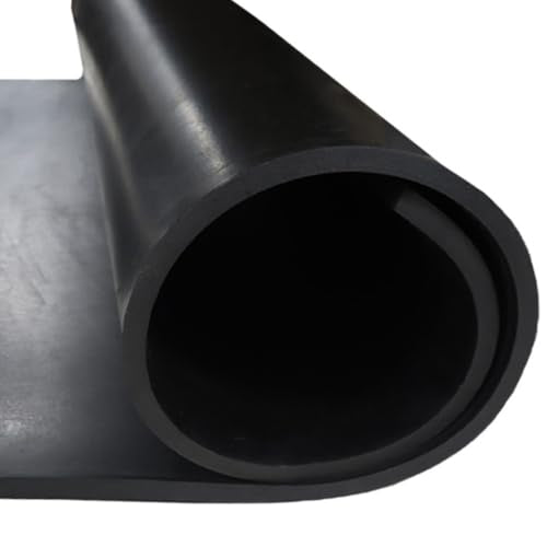 Nitrile Commercial Grade Rubber Sheet, Black, 60A, 0.500" x 36" x 36" - size: 36 x 36 x 0.5 in.