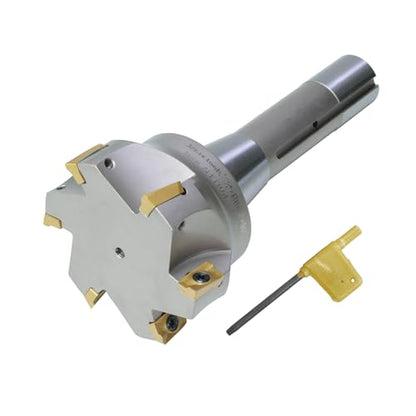 R8 Indexable 3" End Mill, Carbide Insert 90° Milling Cutter - size: 3"