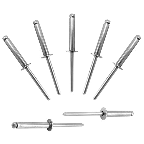 ALLCLEAN 60 Pcs 3/16"x1" Stainless Steel Blind Pro Rivets,4.8 x 25mm Pop Rivets,Stainless Steel Grip and Stainless Steel Mandrel - color: Stainless Steel, size: 3/16"x1"