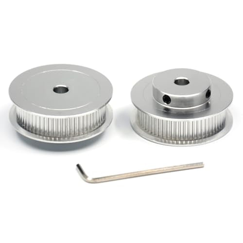 2PCs Aluminum 2GT Timing Pulley 60 Teeth Bore 6.35mm for 3D Printer CNC Machine 10mm Width 2GT Timing Belt - size: 60 teeth, style: 6.35mm bore, for 10mm belt