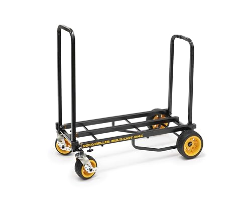 Rock-N-Roller R14G (Mega Ground Glider) 8-in-1 Folding Multi-Cart/Hand Truck/Dolly/Platform Cart/42" to 60" Telescoping Frame/700 lbs. Load Capacity, Black - style: R14G