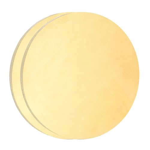 uxcell 2Pcs Brass Round Plate, 0.12"(3mm) Thick 2.4"(60mm) Dia H65 Brass Round Disc Blank Metal Sheet Copper Circle Disc for Metal Stamping DIY Crafts - size: 0.12"x 2.4"