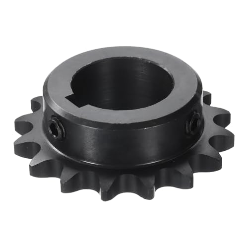 uxcell #40 Chain Roller Sprocket B Type, 1-1/4" Bore 16 Tooth Single Strand Chain Sprocket, Carbon Steel, Keyway with Set Screws - size: #40 (1-1/4" Bore), style: 16 Tooth