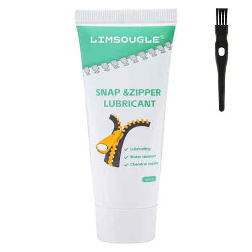 Zipper Lubricant for Plastic & Metal - Non-Staining Lube Silicone Grease for Zippers on Clothing, Wetsuits, Boat Covers, Dresses & More, Marine-Grade with Applicator Brush, 1.05 oz - size: 1-PACK