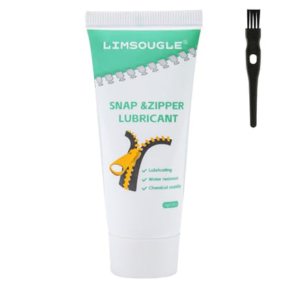 Zipper Lubricant for Plastic & Metal - Non-Staining Lube Silicone Grease for Zippers on Clothing, Wetsuits, Boat Covers, Dresses & More, Marine-Grade with Applicator Brush, 1.05 oz - size: 1-PACK