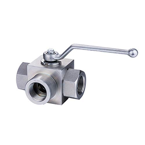 Taixin High Pressure 3 Way Ball Valve 1/2 inch NPT Female Hydraulic Ball Valve L-Bore KHB3K Type Hydraulic Valve … - size: 1/2 NPT, style: KHB3K