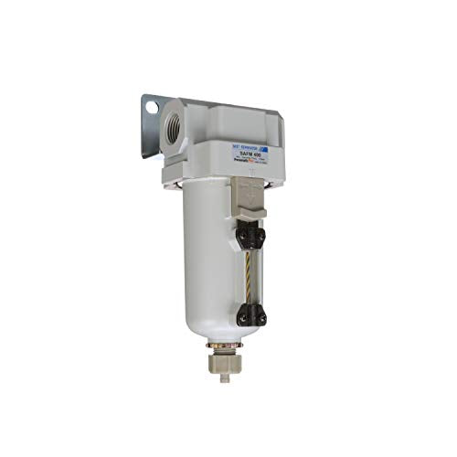 PneumaticPlus SAFM400-N04B-MEP Coalescing Filter 1/2" NPT, 0.1 Micron - size: 1/2" NPT, style: Metal Bowl - Manual Drain