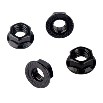 Black 3/8"-16 Serrated Flange Hex Nuts, 304 Stainless Steel 18-8, Coarse Thread UNC, Full Thread, Pack of 10 - color: Black, size: 3/8"-16 (10 Pcs)