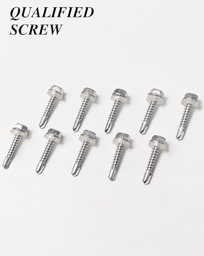100PCS #10 x 1 Self Drilling Screws, Self Tapping Screws for Metal, 410 Stainless Steel Hex Washer Head Sheet Metal Screw, Bright Finish with 8mm Hex Socket - color: Silver, size: #10 x 1"