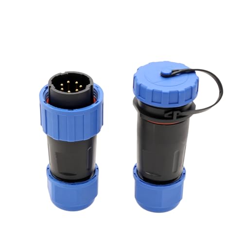 TY20 7 Pin 5A Bulkhead Connector Male Female Wire Plug Socket Quick-Disconnect, Dust Poof Cap for Automotive Electrical Power Outdoor Device - color: In-line Mount, size: 7 Pin 5A