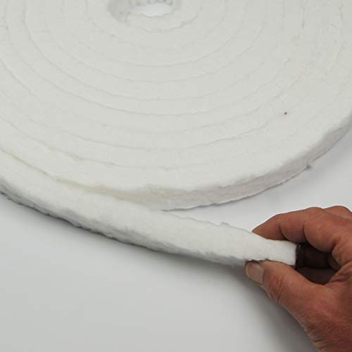 Strip Ceramic Fiber Alternative Blanket, 2200F Rated, 1" x 1/2" x 300", High Temperature Gasketing for Boiler, Wood Stove, Pellet Stove, Furnace, Kiln, Forge, 9506 - size: 1" x 1/2" Strip