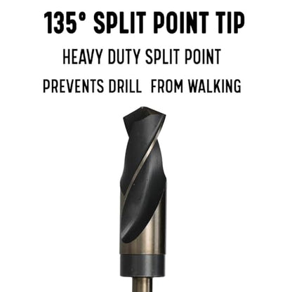Drill America - KFDRSD1-1/8 1-1/8" Reduced Shank High Speed Steel Black & Gold KFD Drill Bit with 1/2" Shank, KFD Series - size: 1-1/8", style: 1/2" Shank