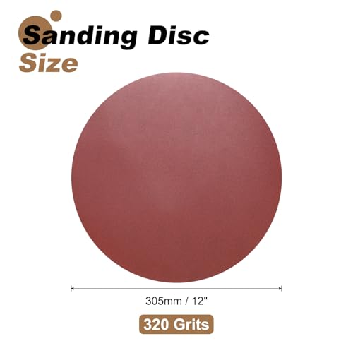 uxcell 8pcs 12-Inch PSA Sanding Discs, 320 Grits Aluminum Oxide Self Adhesive Stick Back Sandpapers, No-Hole Round Wet/Dry Sander Papers, Sand Auto Car Paint, Wood, Metal - size: 320 Grits