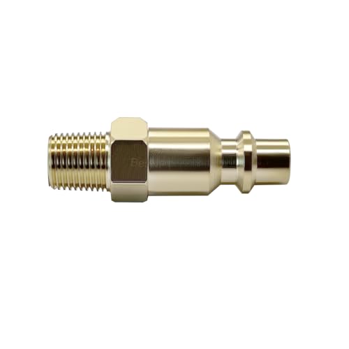 5 Pack Brass 1/8" NPT Male Industrial Air Hose Quick Connect Adapter