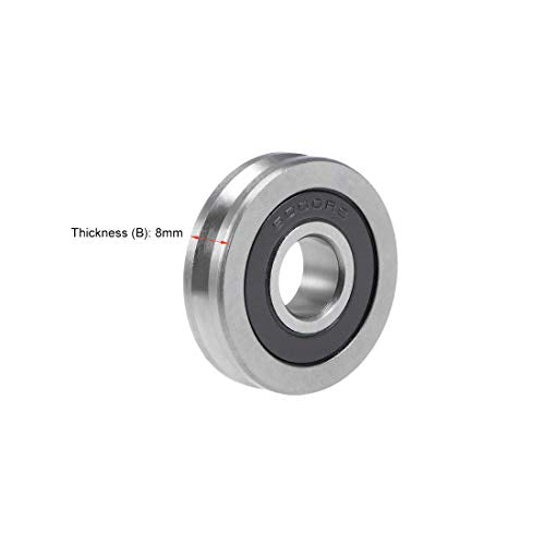 uxcell V6000-2RS V-Groove Ball Bearing 10x30x8mm Sealed Guide Pulley Wheel Bearings