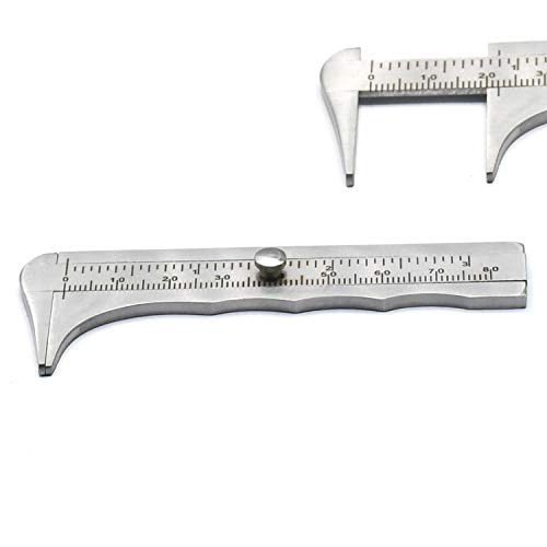Handy Sliding Gauge Stainless Steel Vernier Caliper Ruler Measuring Tool Double Scales mm/inch Mini Pocket Ruler 80mm