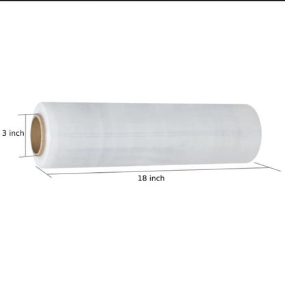 18" Stretch Film/Wrap 1500 feet 80 Gauge Industrial, Clear Packing Moving Packaging Heavy Duty Shrink Film Box of 4 (4 Rolls)- Wrap Holder Included - size: 4 Rolls