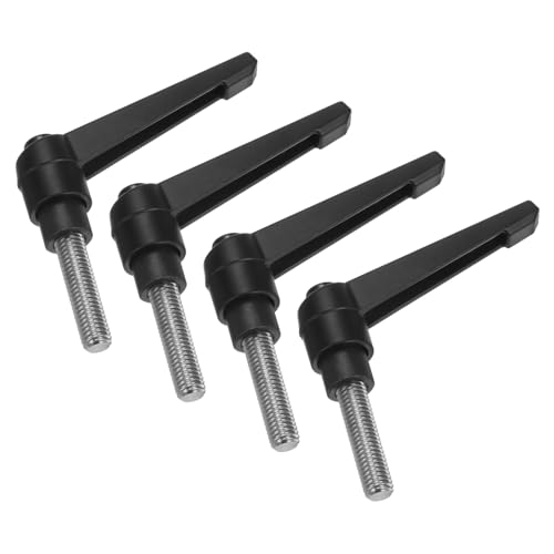 uxcell 4pcs Clamping Lever Handles, M8 x 30mm 304 Stainless Steel Threaded Male Stud, Adjustable Handles Locking Quick Release Ratchet Push Button Bolt Knobs, Black - size: M8 x 30mm