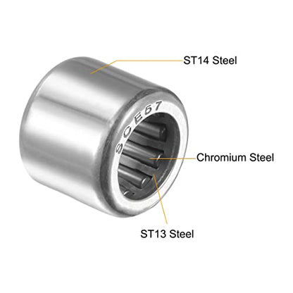 uxcell SCE57 Needle Roller Bearings, Drawn Cup Open End, 5/16-inch Bore 1/2-inch OD 7/16-inch Width 4700N Static Load 4850N Dynamic Load 5pcs - size: 5/16x1/2x7/16"