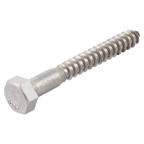 3/8 x 4-1/2 Stainless Lag Bolt (25-Pack) 18-8 Stainless Steel, Heavy Duty Hex Wood Lag Screw, ASME B18.2.1 Commercial/Industrial Grade by Makers Bolt - size: 3/8 x 4-1/2 (25 pack)