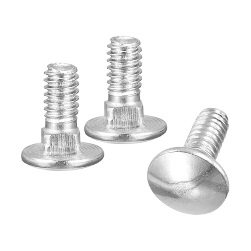 uxcell 1/4-20x1/2 Carriage Bolt, 10pcs Round Head Square Neck Screws, 304 Stainless Steel, Fully Threaded, Silver - size: 1/4-20x1/2"