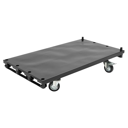 Truck Cart 42x24 inch Platform Lumber Drywall Flat Dolly Cart with - size: Black