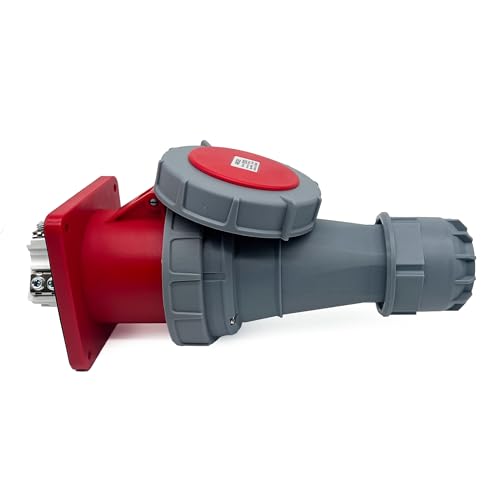 (1Set) 125A 5Pin Male+Famale Flush-Mounted Receptacle Connector(Compatible with 100amp),Industrial Waterproof Concealed Socket,IP67 Aviation 3Phase Plug&Socket,IEC60309 380V-415V 3P+N+E 6H - style: 5Pin Flush-mounted Set