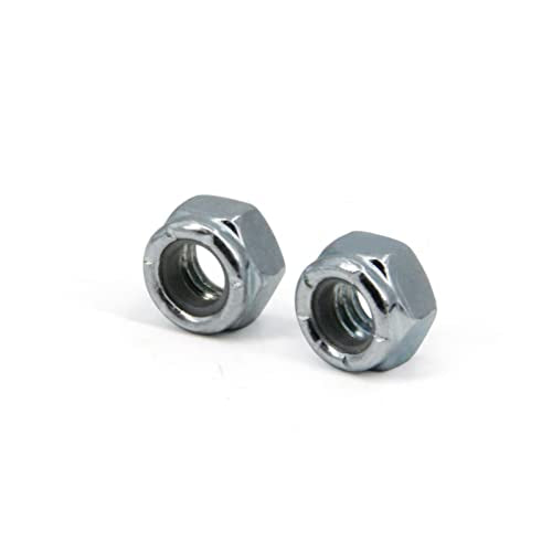 5/16"-18 Nylon Insert Hex Lock Nuts,Carbon Steel White Zinc Plated, Hex Lock Nut Silver Self-Locking Nylock Locknuts,100pcs/pack (5/16"-18-100pcs) - size: 5/16"-18-100pcs