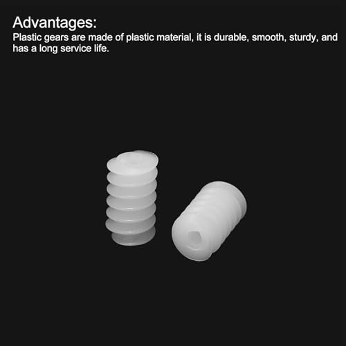 MECCANIXITY 20Pcs Plastic Gears Plastic Worm Gears Model 6102AA Reduction Gear for RC Car Model DIY Robot,White Module 0.5