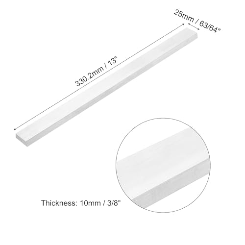 MECCANIXITY Square Aluminum Flat Bar, 3/8" (10mm) Thick x 63/64" (25mm) Width x 13" (330.2mm) Long 6063 Aluminum Flat Plate Solid New Mill Stock Silver for Industrial Building - size: 3/8" x 63/64" x 13"
