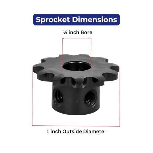 Jeremywell #25 Roller Chain Sprocket, 11 Tooth B-Hub, 1/4" Bore