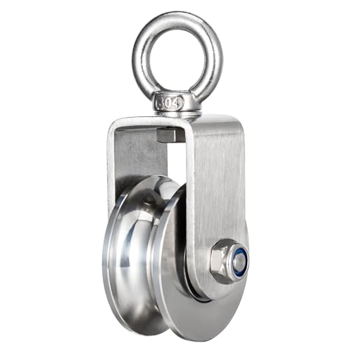 Heavy Duty Cable Pulley Wheel, Swivel Pulley Block, Stainless Steel, Bearing Inside, Loading 1800lb - size: 68mm