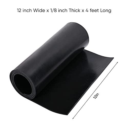 Neoprene Rubber Gasket Strip Waterproof, 1/8 Inch Thick x 12 Inch Wide x 4 Feet Long Rubber Gasket Strip for Warehouse, Pads, Seals, Weather Stripping, Crafts, Flooring, Supports. - size: W:12In x T: 1/8In x L: 4Ft
