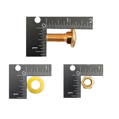 3/8"-16 x 1 Grade 8 Carriage Bolts (4-Pack) – Heavy-Duty Coarse Bolts Includes Flat Washers & Nuts – Round Head Square Neck SAE 1.0" for Machinery & Construction - size: 3/8" x 1" Standard Nut