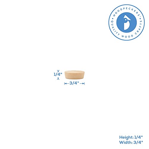 Wood Plugs for Furniture, 3/4 inch Maple Flat-Head Plug, Wooden Screw-Hole Plug Covers - Pack of 100 by Woodpeckers - size: 3/4 inch