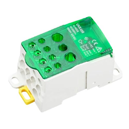 DIN Rail Distribution Box,690V 400A Positions Screw Terminal Block Junction Box Breaker Box Circuit Breaker Distribution Box for Various Power Distribution Needs (Green, 400A) - color: Green, size: 400A