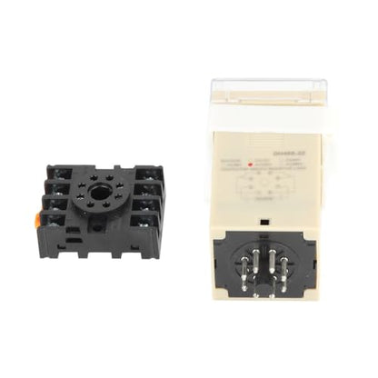 DH48S-2Z 220V Digital Time Relay with Socket Base – Adjustable 0.01S-99H99M, Power On Delay Solid Relays for Industrial Control & Lighting Systems